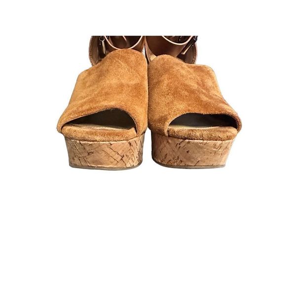 Marc Fisher Cognac Brown Suede Wedge Heel - Picture 6 of 13